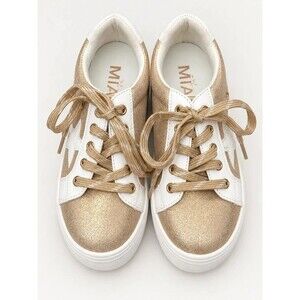 MIA Girls Size 12 Champagne Gold Metallic Star Platform Sneakers